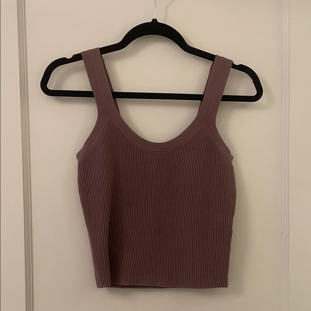 Abercrombie & Fitch Mocha Ribbed Crop Top